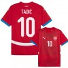 Original Fußballtrikot Serbien Tadic 10 Heimtrikot EURO 2024 Für Herren